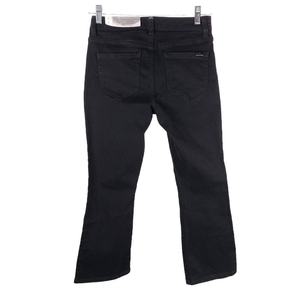 Jennifer Lopez NEW Mid Calf Jeans Size 2 Slim Kick‎ Flare Mid Rise 28x24.5 Onyx - Picture 3 of 9